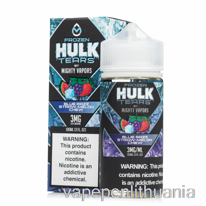 šaldytas Mėlynas Razz šiaudinis Meliono Kramtukas - Hulk Ašaros - 100ml 6mg Vape Skystis